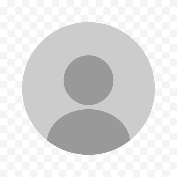 Gray circular user profile placeholder icon featuring a minimalist head and shoulders silhouette.